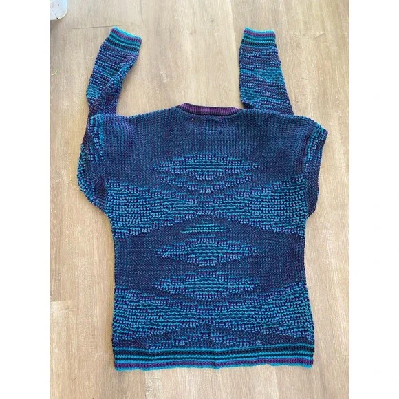 Vintage 90s Generra Knit Cotton Blend Grandpa Sweater L XL Retro Cozy Cabin Core - Picture 8 of 9